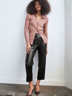 Aritzia Babaton Command Cropped Faux Leather Pant